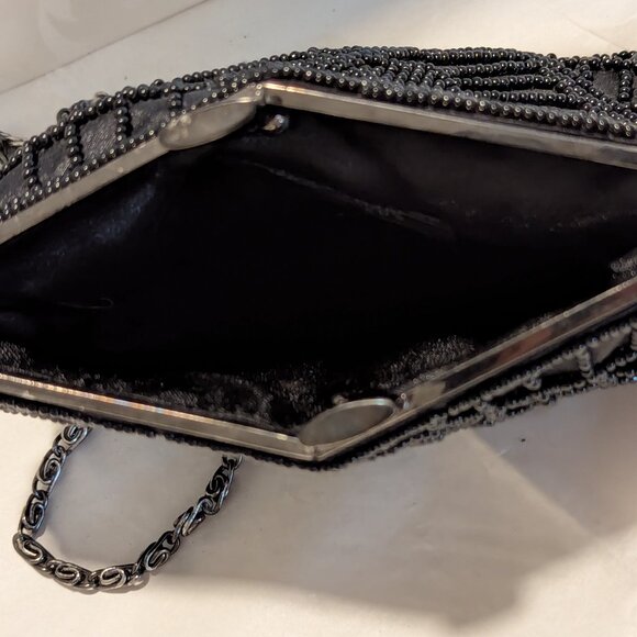 Party Dance Cross over Beaded bag Black Cocktail Elegant and can fit your cell - Picture 5 of 9